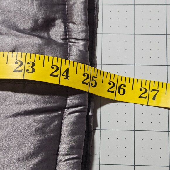 Bernardo Woman's Goose Down Puffer Vest Large Silver Shiny Gunmetal Chic Stylish - Picture 10 of 12